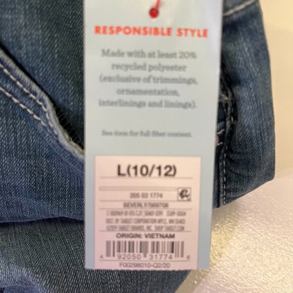 Cat Jack Jean Overalls Kid L Blue Straight Leg Western Neutral Concert Farm 80s - Picture 2 of 13